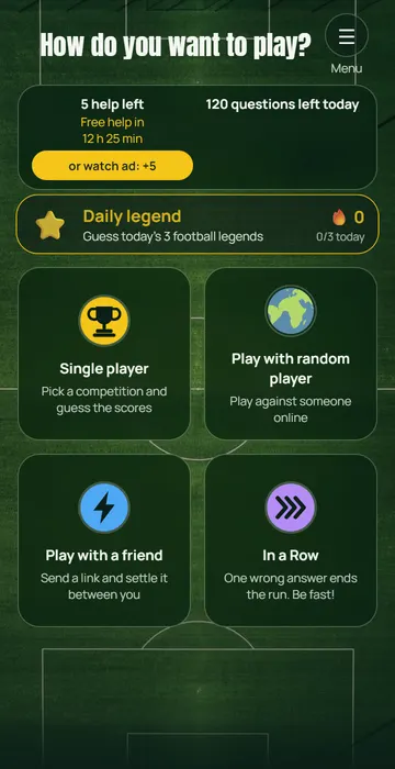 The home screen